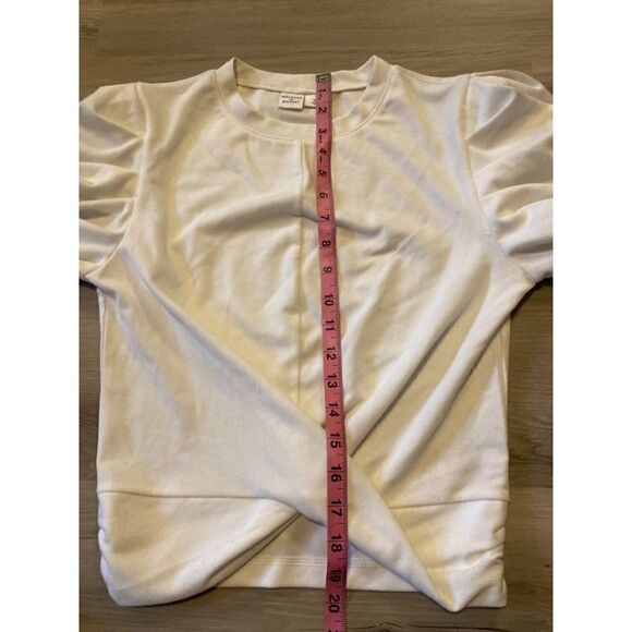 NWT Melrose & Market women's white puff short sleeve cropped top size small - Picture 8 of 8